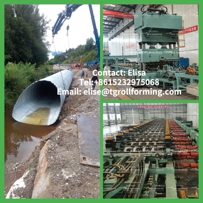 Metal corrugated culvert pipe production line, Culvert corrugated plate machine, Drainage culvert pipe mill